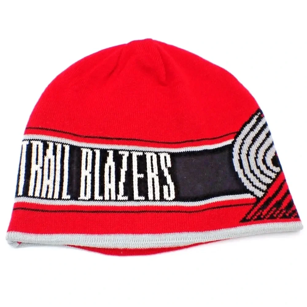 Adidas Reversible Knit Beanie Portland Trailblazers Stocking Cap Red Pinwheel